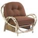 Woodard River Run Patio Chair w/ Cushions Wicker/Rattan in Brown/White | Wayfair S545001-03Y