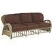 Woodard River Run 88" Wide Outdoor Wicker Patio Sofa w/ Cushions All - Weather Wicker/Wicker/Rattan in Brown | Wayfair S545031-03Y