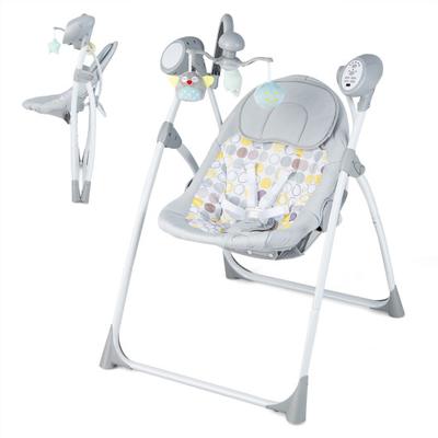 Costway Electric Foldable Baby Rocking Chair with Adjustable Backrest-Gray