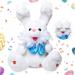 Easter Bunny Toy Talking Rabbit Stuffed Animal Repeats What You Say Easter Decor Singing and Plays Peek-A-Boo Toys Electronic Early Learning Toy for Girls Boys Baby Toy Easter Giftï¼ˆWhiteï¼‰