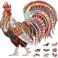 Boluotou Wooden Puzzles for Adults Rooster Wooden Jigsaw Puzzles Unique Animal Shape Wooden Puzzle for Adults Friend Puzzle Lovers 217 Pieces (M- 12.5 x 12 )