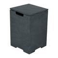 Elementi Plus Propane Tank Cover Table Outdoor Fire Pit Side Table Square Propane Tank Hideaway Storage Box for 20lb Propane Gas Tank Concrete - Dark Grey 15.7 x 15.7 x 24.8