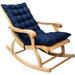 Boluotou Rocking Chair Cushion Pads Sun Lounger Cushion Thick Garden Patio Relaxer Chair Pad Mat Replacement Non-Slip with Ties 120 50cm Not Included Chair (Black)