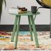 Grand Patio Indoor & Outdoor Wiley Accent Table Steel Powder Coated Round Patio Table Square Legs Sage Green