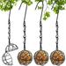 4 Pack Suet Ball Bird Feeder Set Metal Bird Feeding Station Kit With Hanging Chain Squirrel Proof Bird Feeders For Outside Hanging Hummingbird Feeders For Wild Birds Outdoor Garden