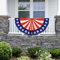 Randolph American Pleated Fan Flag USA American Bunting Decoration Print Patriotic Stars