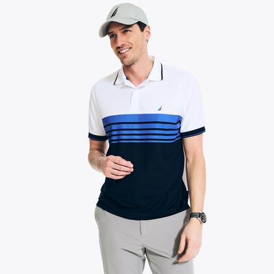 Nautica Men's Navtech Classic Fit Chest-Stripe Polo Bright White, XS