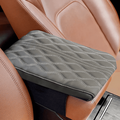 LABUBU Vehicle Memory Foam Armrest Box Leather Car Armrest Box Pad Car Armrest Pad Cover Center Console Box Cushion Mat Protector for Trucks Autos SUVs (Gray)