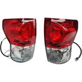 For 2007 2008 2009Toyota Tundra Rear Tail Lights Assembly Passenger Right Tail lamp Red+Clear Lens Taillight Outer Tail Light RH Brake Tail Light - Passenger Side Taillight Only