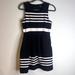 Madewell Dresses | Madewell Black & White Afternoon Dress Striped Structured Fit & Flare Size Small | Color: Black/Red/White | Size: S