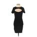 Super down Casual Dress - Mini: Black Solid Dresses - Women's Size X-Small