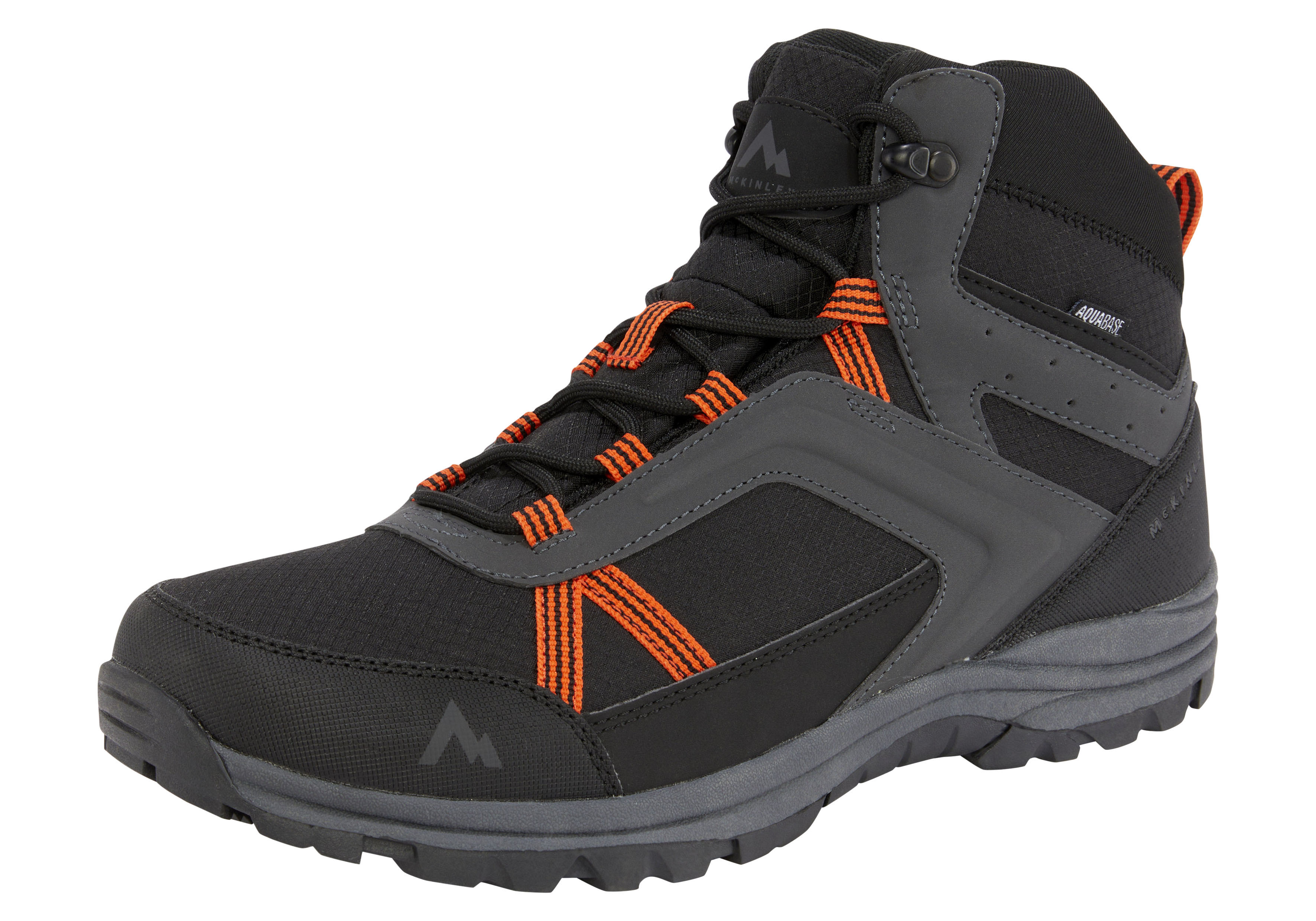 Wanderschuh MCKINLEY "Maine II MID AQB M", Herren, Gr. 42, schwarz, Synthetik, Textil, Schuhe Wanderschuh, Wasserabweisend
