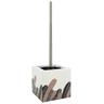 WC-Garnitur MSV ""Plumas Vintage"", braun (weiß, braun), B:11cm H:37cm L:11cm, Mitteldichte Faserplatte (MDF), Reinigungsbürsten