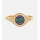 Ileana Makri Cats Eye 18kt gold ring with diamonds, sapphires and tsavorite