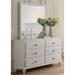 F&L Homes Studio 6 Drawer 58" W Double Dresser w/ Mirror Wood in White | 74 H x 58 W x 18 D in | Wayfair FLS4S3F5G1W50