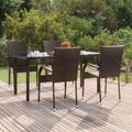 Ensemble Table et Chaises de Jardin 5 pcs - Ensemble Table à manger + 4 chaises Marron Résine