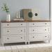 Keyla 6 Drawer 67.7" W Double Dresser Wood in Brown/Red/White Laurel Foundry Modern Farmhouse® | 30.9 H x 67.7 W x 15.7 D in | Wayfair