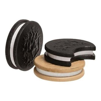 3/Set Wooden Cookies - .75" high by 2.5" in diameter.