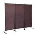 Modern Room Divider, 3-Panel Folding Privacy Screen w/ Metal Standing