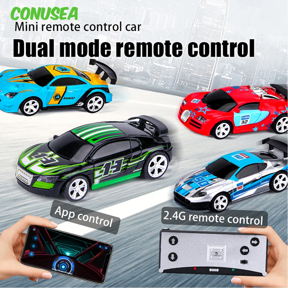 Voiture de course RC Mini 1/58 Can, véhicule télécommandé avec application, camions, dérive électrique, modèle radiocommandé, jouet pour enfant, cadeau pour garçons