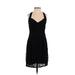 BCBGMAXAZRIA Casual Dress - Party Plunge Sleeveless: Black Print Dresses - Women's Size 2X-Small