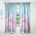 DESIGN ART Designart Fuchia And Blue Liquid Art Modern Curtain Panels 52 in. wide x 95 in. high - 1 Panel