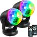 2-Pack Portable Sound Activated Party Lights for Outdoor Indoor Battery Powered/USB Plug in Dj Lighting Disco Ball Light Strobe Light Stage Lamp for Car Room Parties Decorations Dance