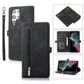 Flip Case Cover for Samsung Galaxy S21 Ultra Case Multi-Card Zipper Wallet Phone Case Leather Folio Flip Wallet Magnetic Wallet Case Phone Cover Case for Samsung Galaxy S21 Ultra Black