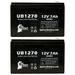 2x Pack - Compatible Power Star GB1265 Battery - Replacement UB1270 Universal Sealed Lead Acid Battery (12V 7Ah 7000mAh F1 Terminal AGM SLA) - Includes 4 F1 to F2 Terminal Adapters