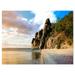 DESIGN ART Designart Rocks on the shore of Lake Baikal Lake Landscapes Photographic on wrapped Canvas - Blue 12 in. wide x 8 in. high