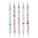 5pcs Nail Dotting Pen 2 Way Dotting Pen Rhinestone Picker Portable DIY Nail Art Dotting Manicure Tool for Home Salon Beads Crystals Studs Picker