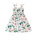 BULLPIANO Toddler Girl Summer Dress Strap Printed Sling Sundress Midi Dresses Casual Summer Backless Sundress Beach Outfits