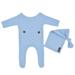 FRSASU Newborn Baby Photography Prop Footed Romper Button Overalls Hat Set