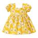 ZRBYWB Toddler Girls Dresses Short Sleeve Bowknot Floral Print Ruffles Princess Dress Dance Party Dresses Clothes Party Dress