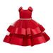 ZRBYWB Children s Dress Princess Dress Girls Beaded Bow Knot Puff Cake Dress Big Children s Festival Summer Girl Clothes