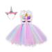 BULLPIANO Flower Girls Sequin Dress Tulle Sleeveless Princess Dresses Evening Wedding Birthday Party Dresses Ball Gown