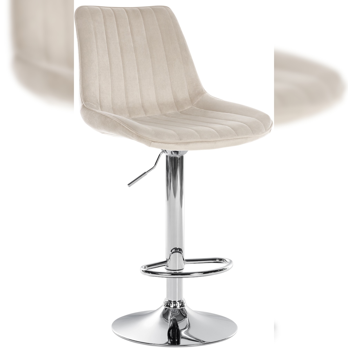 CLP Barhocker Toni Samt creme/chrom Image