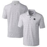 Men's Cutter & Buck Gray Denver Broncos Helmet Advantage Space Dye Tri-Blend Polo