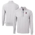 Men's Cutter & Buck Heather Gray Minnesota Twins Adapt Eco Knit Stretch Recycled Quarter-Zip Pullover Top