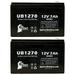 2x Pack - Compatible Hitachi HP712 Battery - Replacement UB1270 Universal Sealed Lead Acid Battery (12V 7Ah 7000mAh F1 Terminal AGM SLA) - Includes 4 F1 to F2 Terminal Adapters