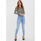 Skinny-fit-Jeans VERO MODA "VMLUX MR SLIM JEANS RI371" Gr. L, Länge 32, blau (light blue denim) Damen Jeans 5-Pocket-Jeans Röhrenjeans