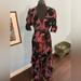 Anthropologie Dresses | Anthropologie Hutch Floral Velvet Maxi Dress Xs | Color: Black/Pink | Size: Xs