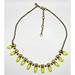 J. Crew Jewelry | J. Crew Statement Necklace Neon Yellow Teardrops Brass Tone | Color: Gold/Yellow | Size: Os