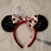Disney Accessories | Disney Minnie Mouse Ears. Black Ears With White Bow Red Dots | Color: Black/White | Size: Os