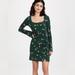 Free People Dresses | Free People Celia Floral Square Neck Long Sleeve Dress Size Large | Color: Green | Size: L