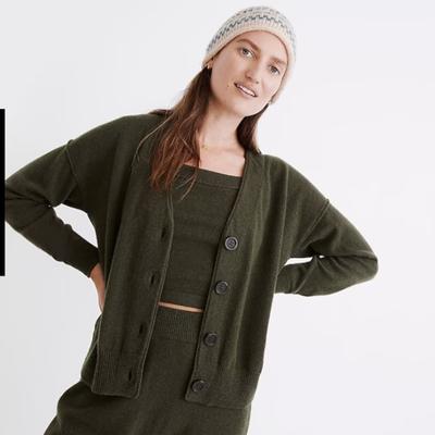 Madewell Sweaters | (Re)Sourced Cashmere Carlyn V-Neck Cardigan Sweater | Color: Green | Size: Xxs