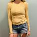 American Eagle Outfitters Tops | American Eagle Outfitters Yellow Striped Long Sleeve Top Size Xs | Color: White/Yellow | Size: Xs