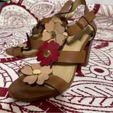 Michael Kors Shoes | Michael Kors Floral Brown Heels Sandals Size 6.5 | Color: Brown/Cream | Size: 6.5
