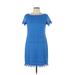 London Times Casual Dress - Shift: Blue Print Dresses - Women's Size 6