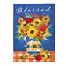 Evergreen Enterprises, Inc Blessed Floral Arrangement 2-Sided Polyester 18 x 12.5 in. Garden flag | 18 H x 12.5 W in | Wayfair 14L11070